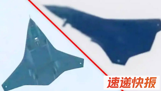 网上流传解放军第三款第六代先进战机的试飞图片。